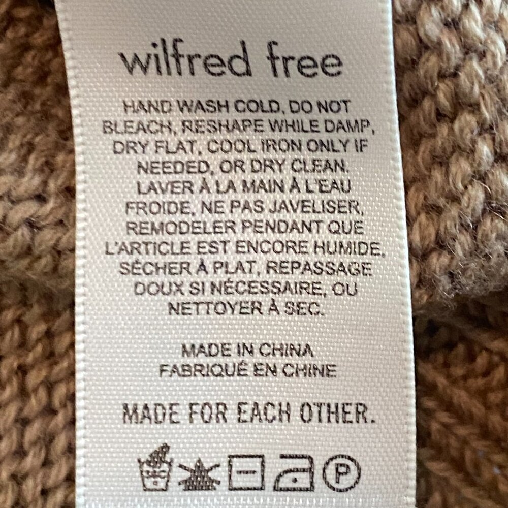 wilfred free 100% soft camel wool cropped turtleneck sweater Womens Small beach - Picture 9 of 9